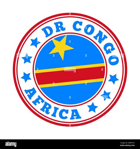 DR Congo sign. Round country logo with flag of DR Congo. Vector illustration Stock Vector Image ...