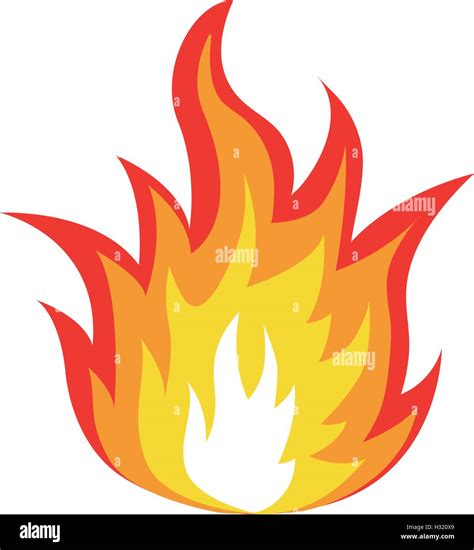 Isolated abstract red and orange color fire flame logo on white background. Campfire logotype ...