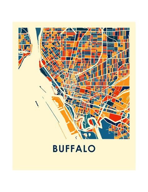 Buffalo Map Print Full Color Map Poster - Etsy