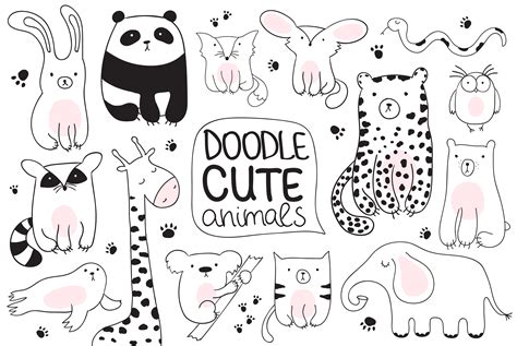 Baby Cute Animals Svg Line Art Svg Zoo Clipart Woodland Etsy Zoo | Images and Photos finder