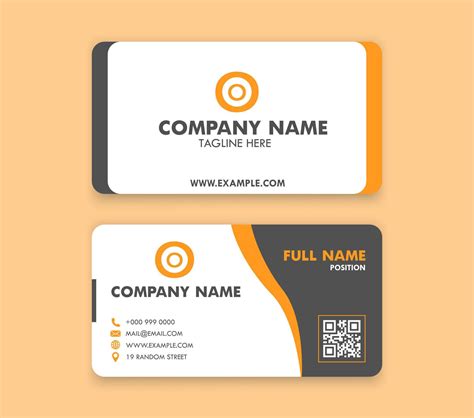 Clean Business Card Template Design Contact Address QR Code Details Layout 11688905 Vector Art ...