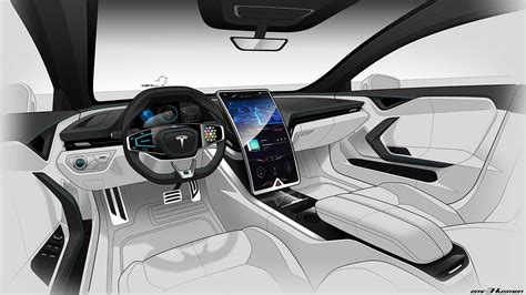 Check Out This Wild Tesla Model S Interior Render With Curvy Screen