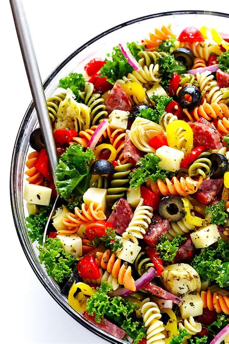 Rainbow Antipasto Pasta Salad - Gimme Some Oven