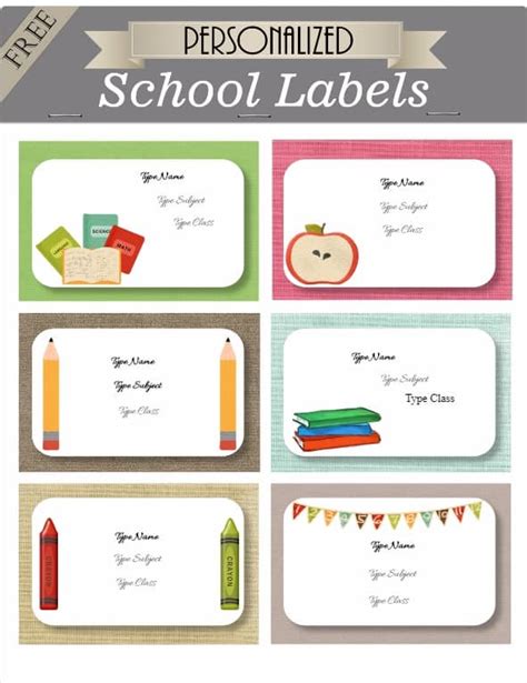 Free Kids School Labels | Customize online & Print at home