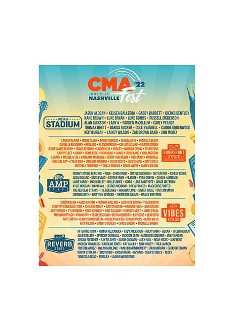 Cma Music Festival Lineup 2022 At54 by Andre Taulano in 2022 | Cma music festival, Cma festival ...