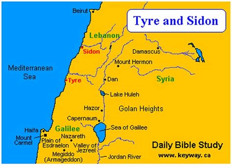 Bible Map | Tyre and Sidon | Bible mapping, Bible, Bible study