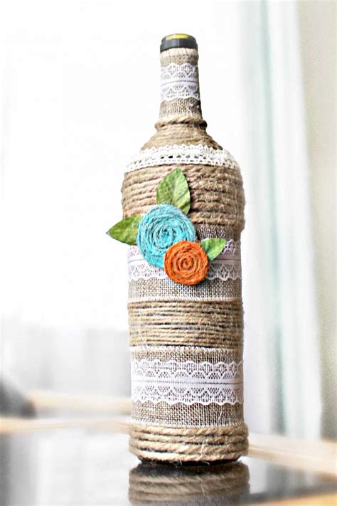 Bottle Art With Twine & Lace | Easy Peasy Creative Ideas