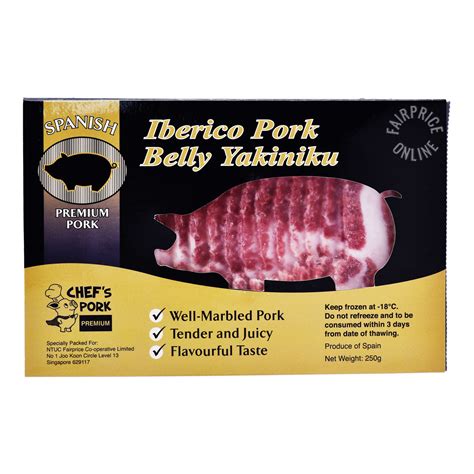 Chef's Pork Spanish Premium Iberico Frozen Yakiniku Pork - Belly | NTUC FairPrice