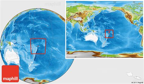 Physical Location Map of Samoa, highlighted continent, within the ...