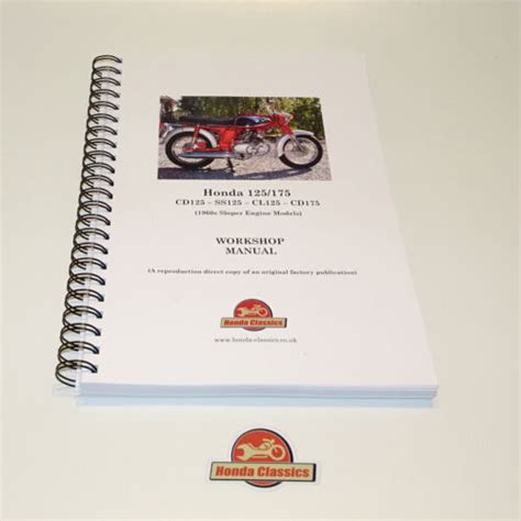 Honda CD125 SS125 CL125 CD175 Sloper Workshop Shop Manual Book. Repro. HWM053 | eBay