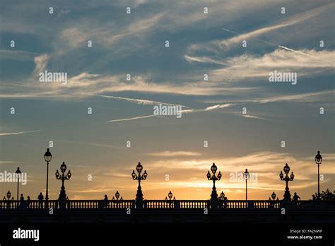 Pont Alexandre III at sunset Stock Photo - Alamy