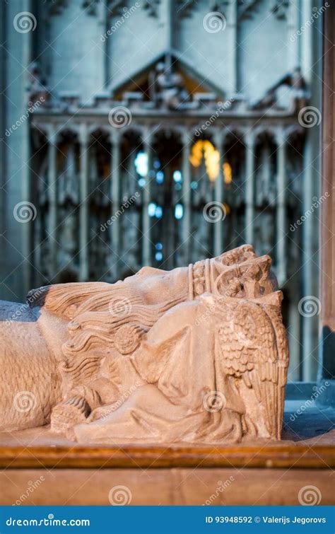 Details of Tomb of Osric, Anglo-saxon King of the Hwicce, in Gloucester Cathedral Editorial ...