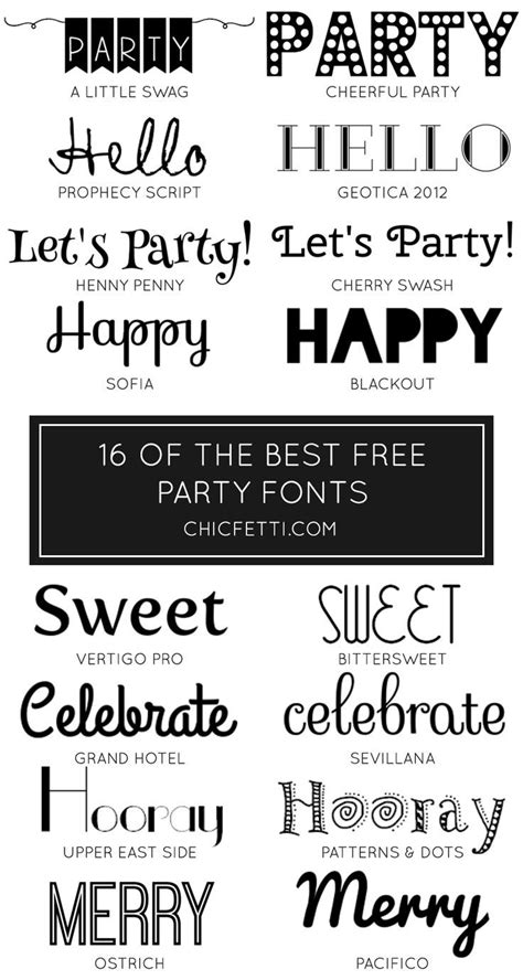 16 Free Party Fonts | Party font, Cricut fonts, Fancy fonts