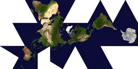 The Dymaxion map or Fuller map (Buckminster Fuller 1943) is a projection of a world map onto the ...