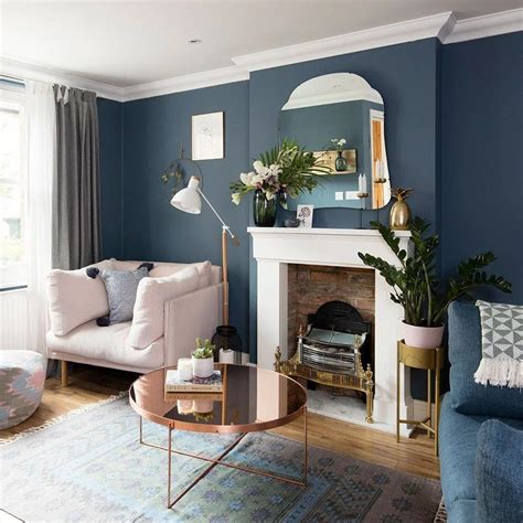 Pin by Mika Wilson on Living room | Blue living room decor, Dark blue living room, Victorian ...