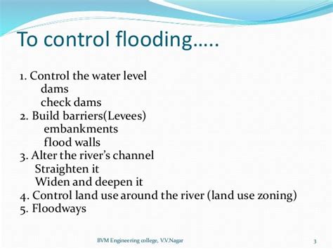 Methods of flood control