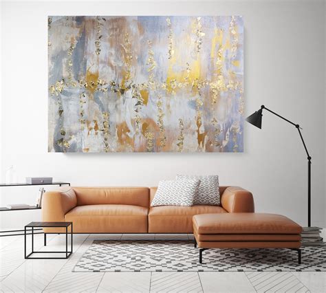 Gold Leaf Silver Abstract Painting Gold Silver Modern Art | Etsy