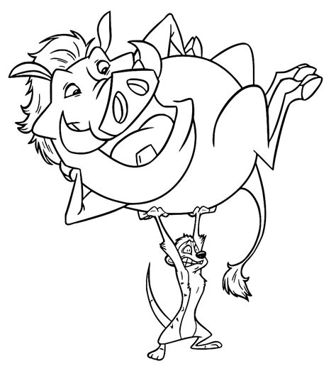 Angry Timon And Pumbaa Coloring Page - Free Printable Coloring Pages