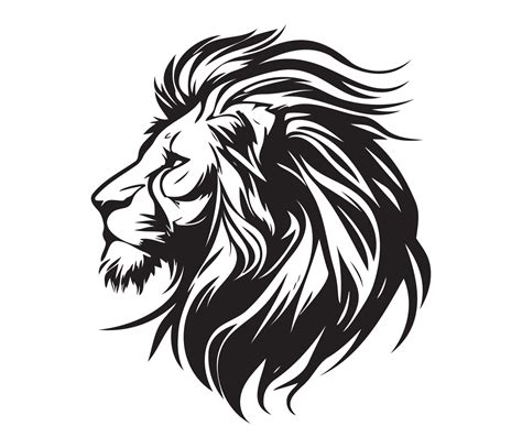 Lion Face, Silhouettes Lion Face , black and white Lion vector 22923766 Vector Art at Vecteezy