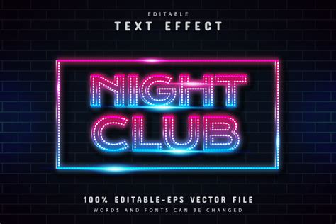 Night Club Text, Neon Style Text Effect Graphic by aglonemadesign ...