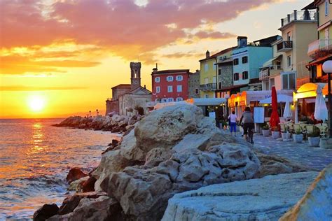 Piran sunset | Slovenia travel, Piran, Places to travel