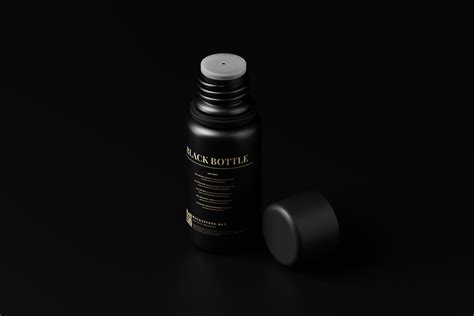 Black Bottle Mockups - Mockup Free