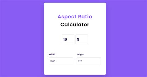 Aspect Ratio Calculator using HTML, CSS & JavaScript