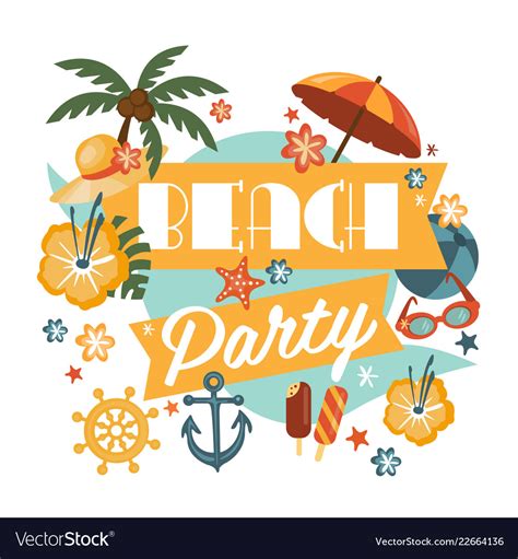 Beautiful beach party design Royalty Free Vector Image