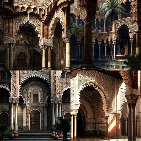 Moorish architecture Midjourney style | Andrei Kovalev's Midlibrary 2.0