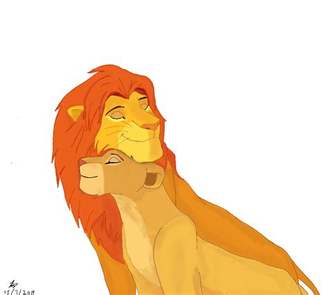 Simba And Nala Hugging