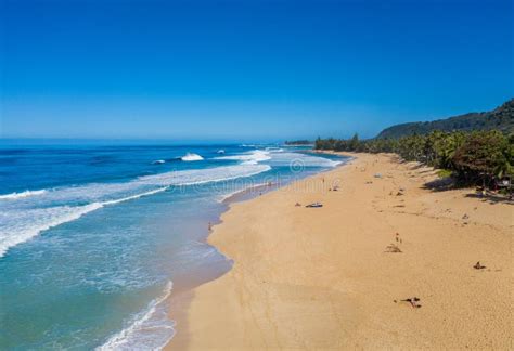 Sandy Shore at Banzai Pipeline Beach on North Shore of Oahu Stock Photo - Image of aerial ...