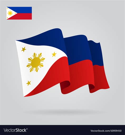 Philippines waving flag Royalty Free Vector Image