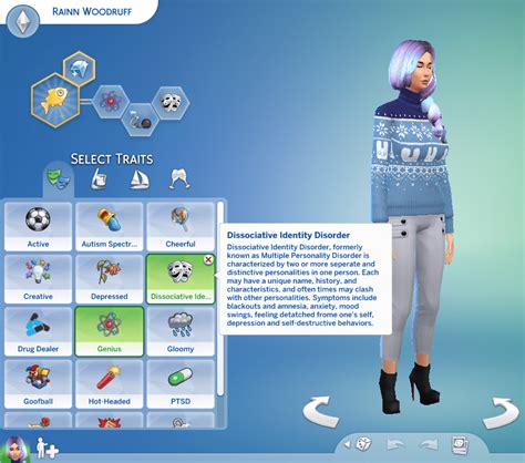 Dissociative Identity Disorder (aka Multiple Personality Disorder) Trait - The Sims 4 Catalog ...