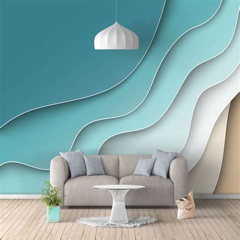 3d Wallpaper Modern Abstract Line Geometric Pattern Photo Wall Murals ...