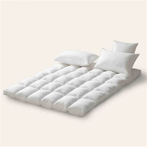 Luxury White Duck Down Mattress Pad Super Soft Mattress Topper Filling ...