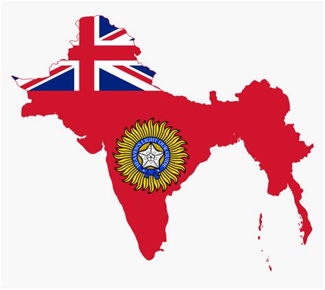 British India Flag Map, HD Png Download - kindpng