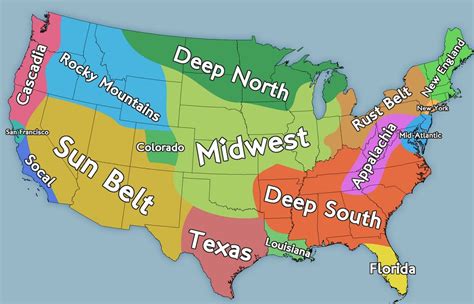 Physical Regions Of The United States Map - zip code map