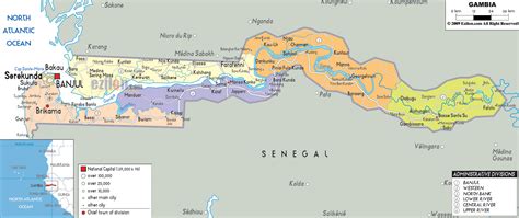 Map of Gambia - Country Code Guide