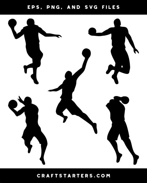 Jumping Basketball Player Silhouette Clip Art