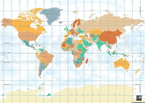 Latitude And Longitude World Map With Cities