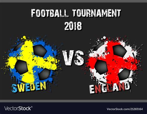 Soccer game sweden vs england Royalty Free Vector Image