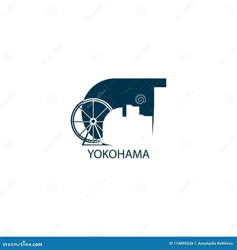 Yokohama City Skyline Silhouette Vector Logo Illustration Stock Vector - Illustration of city ...