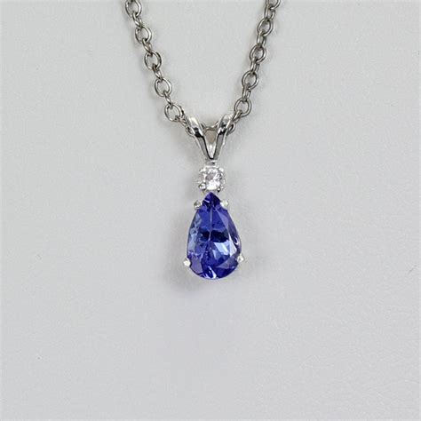 Genuine Tanzanite Necklace Sterling Silver Tanzanite Pendant