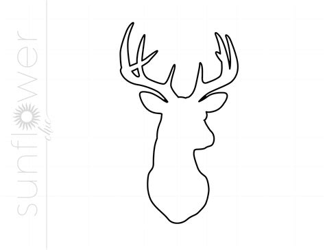 Deer Head Outline Svg Outlined Deer Head Clipart Deer Head Etsy | The Best Porn Website