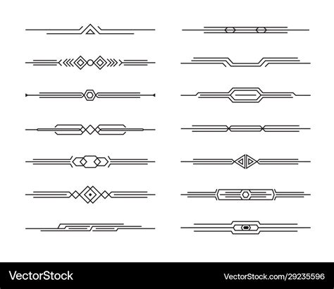 Modern dividers set geometric lines Royalty Free Vector