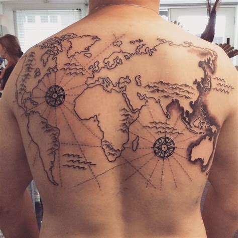 Unfinished! Vintage map tattoo boy Le Nou Tattoo Back Tattoos, Hip Tattoo, Leg Tattoos, Body Art ...