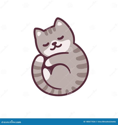 Cartoon sleeping cat stock vector. Illustration of animal - 180677026