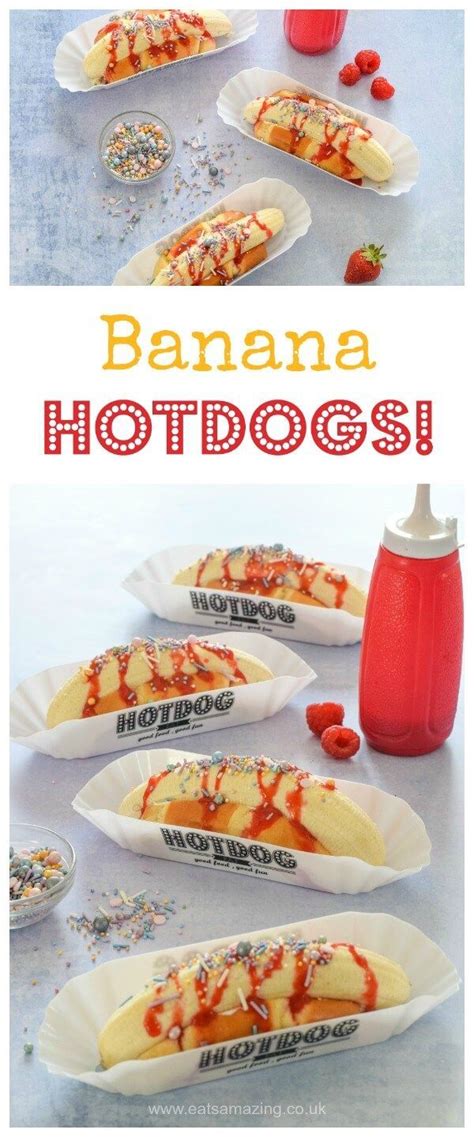 Banana hot dogs recipe with homemade berry sauce - fun summer dessert - great for parties and ...