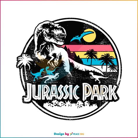 Jurassic Park Striped Logo Retro SVG Graphic Design File » PeaceSVG