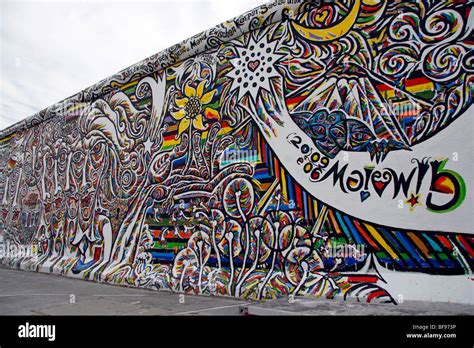 The Berlin Wall, at the East Side Gallery, a 1.3km-long section of Stock Photo: 26633370 - Alamy